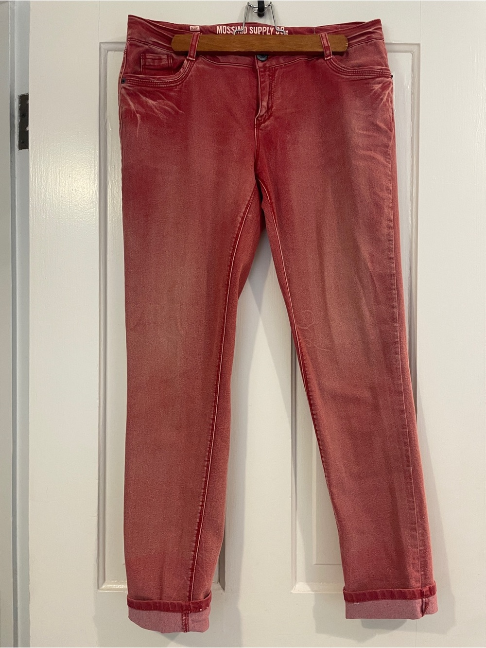 Vintage Mossimo Supply Co. Women's Washed Brick Red, Low-Rise Skinny Ankle Jeans